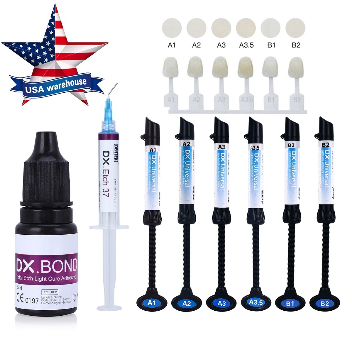 Dental Light Cure Composite Resin Etching Adhesive Kit/ Heater/Curing Light Lamp