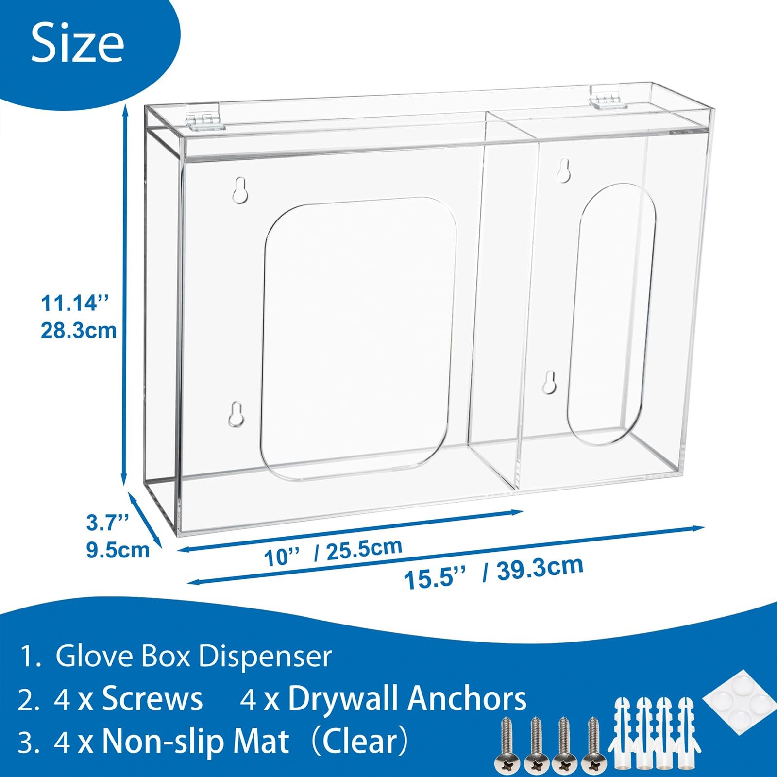 Acrylic Disposable Glove Holder for Wall Mount or Tabletop , Clear Glove Box …