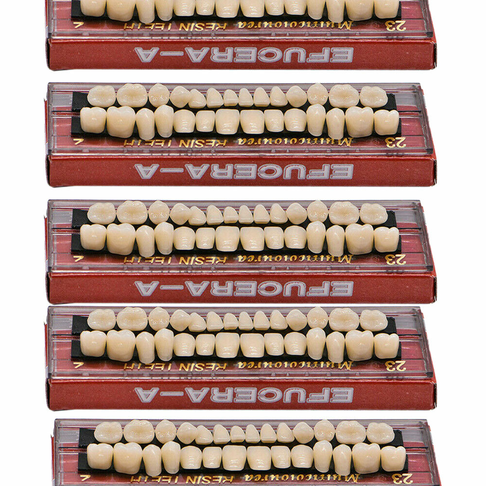 5 Sets Denture 23# Shade A2 Acrylic Resin Full Set Teeth Upper Lower Dental US
