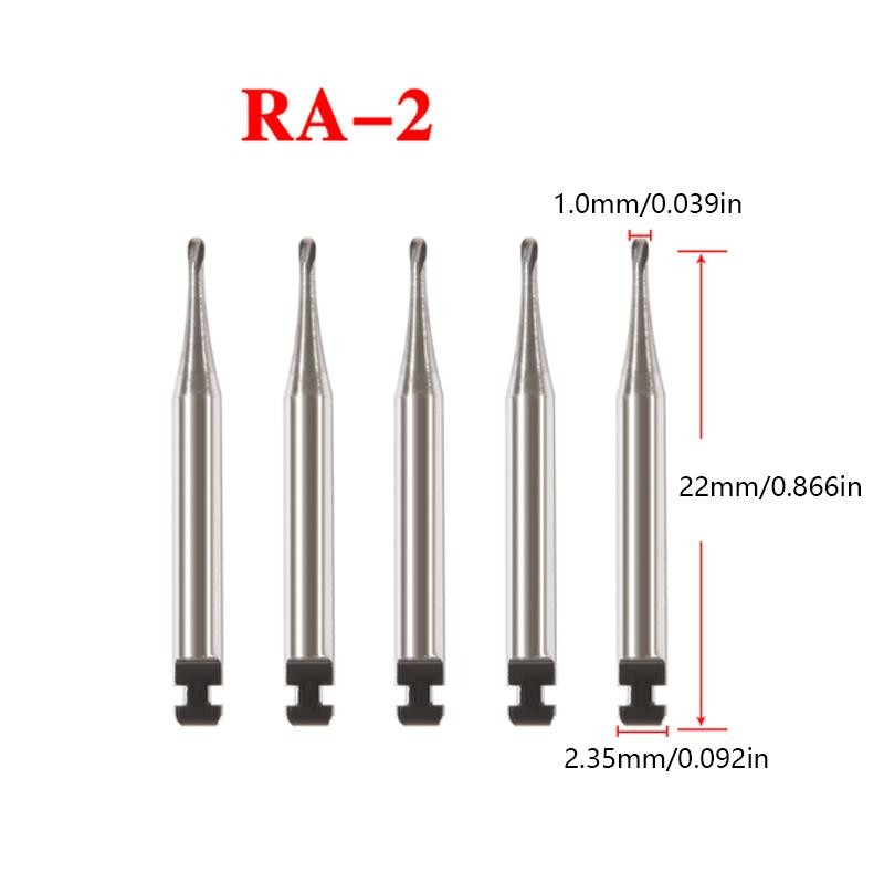 5pcs/box Dental Tungsten Carbide Burs Low Speed Round Ra Series for Dental Lab