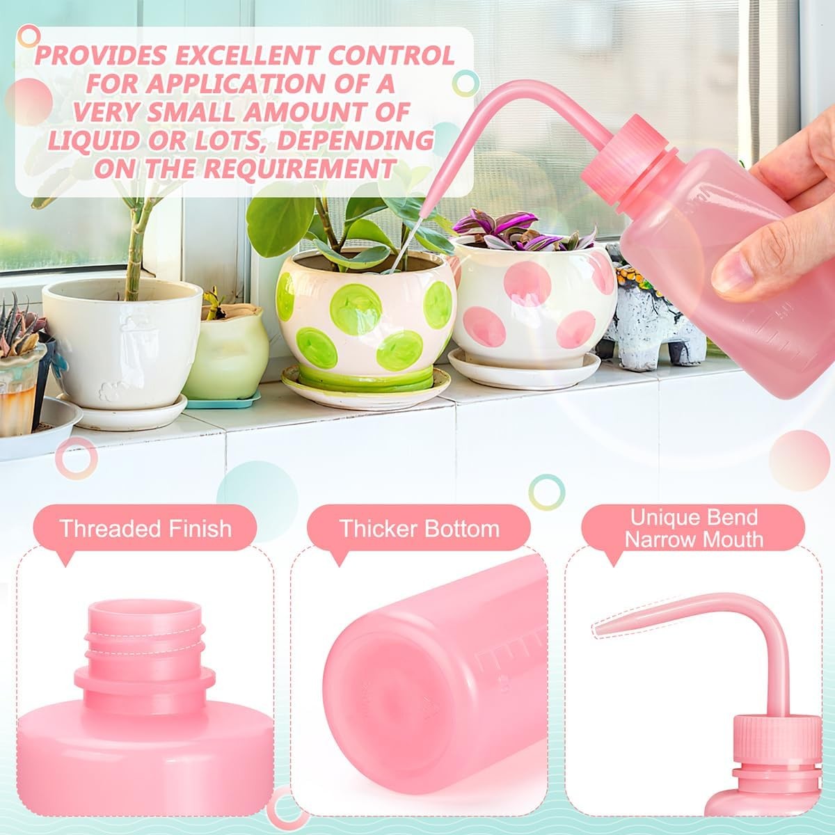150ml 5.1oz Pink Mini Professional Eyelash Extension Squeeze Wash Water Bottle