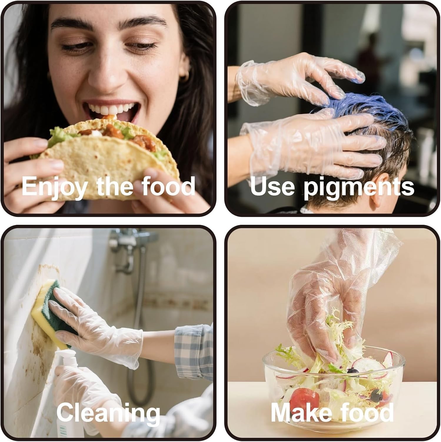 400 Count Disposable Poly Plastic Gloves for Cooking, Food Prep and Food Service