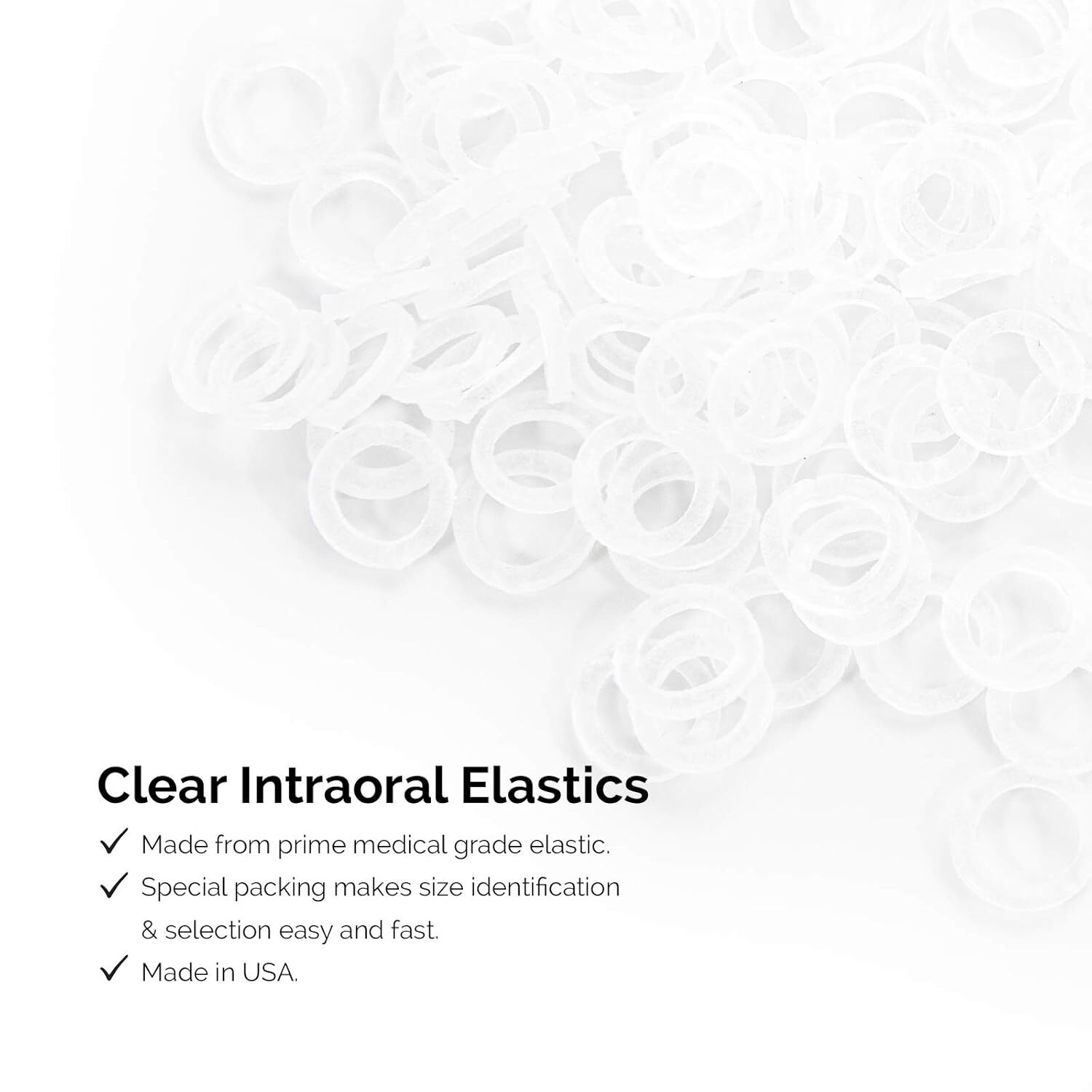 JMU Orthodontic Elastics Latex Free Dental Rubber Bands Intraoral Elastic Bands