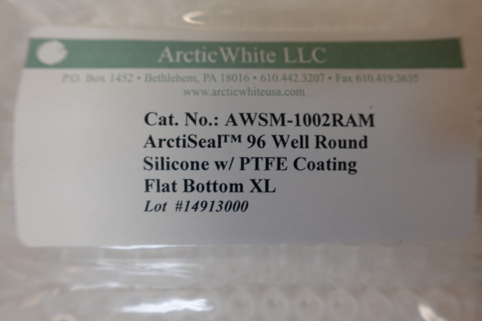 Lot of 5 – Arctic White ArctiSeal 96 Well Round Silicone Seal PTFE AWSM-1002RAM
