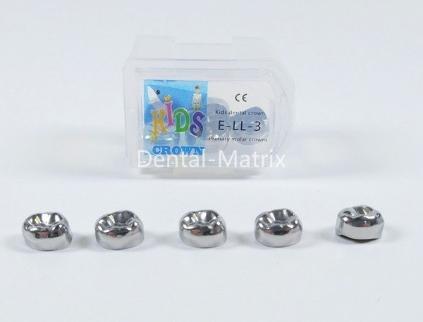 5pcs Dental Pediatric Crown Kids stainless steel molar crowns Preformed Primary