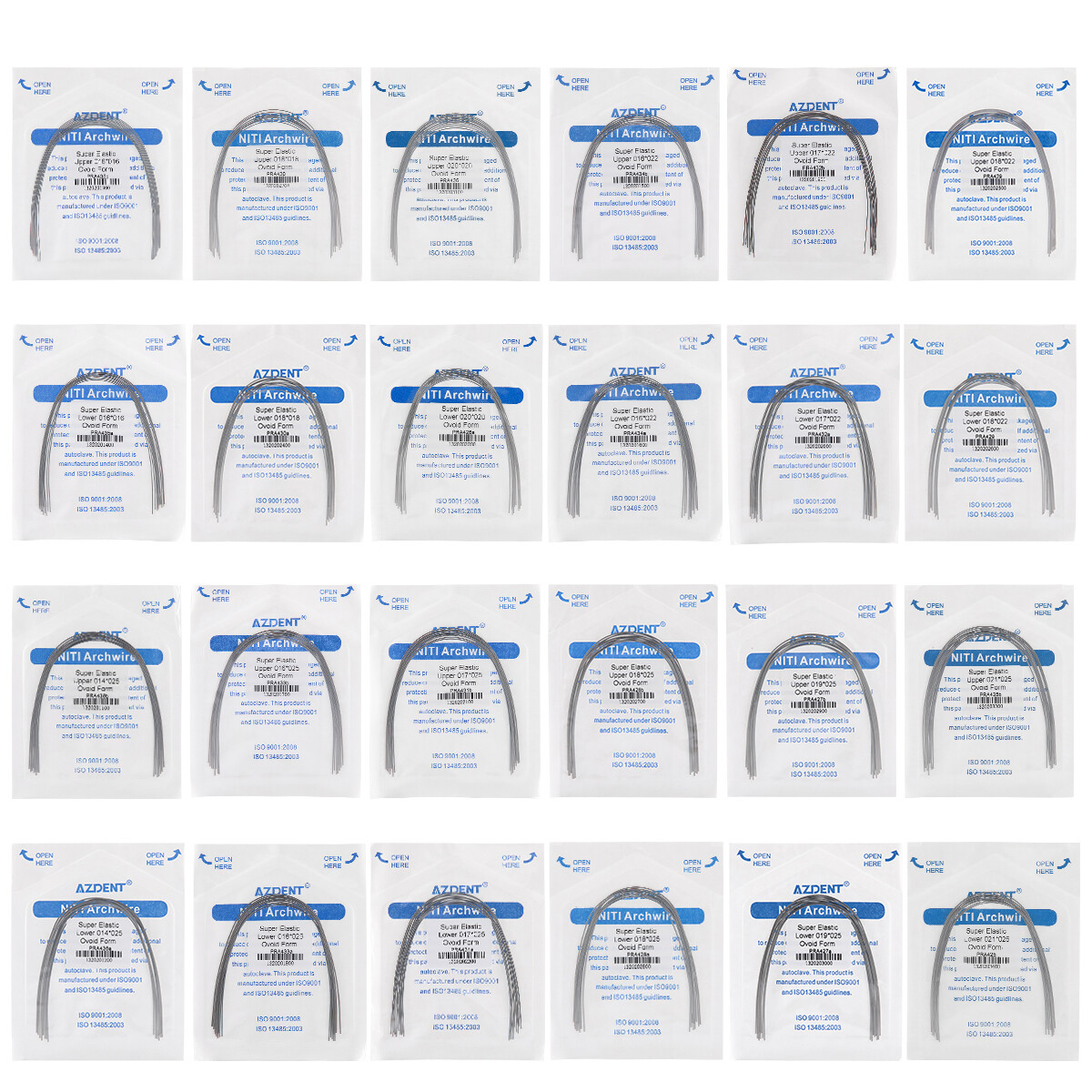 AZDENT Dental Orthodontic Arch Wire Super Elastic Niti Rectangular Ovoid Form US