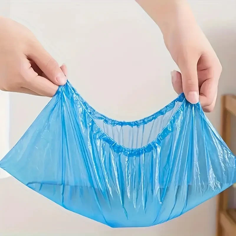 100 Pieces Disposable Plastic Shoe Cover PE Waterproof Shoe Cover for Hotel/Home