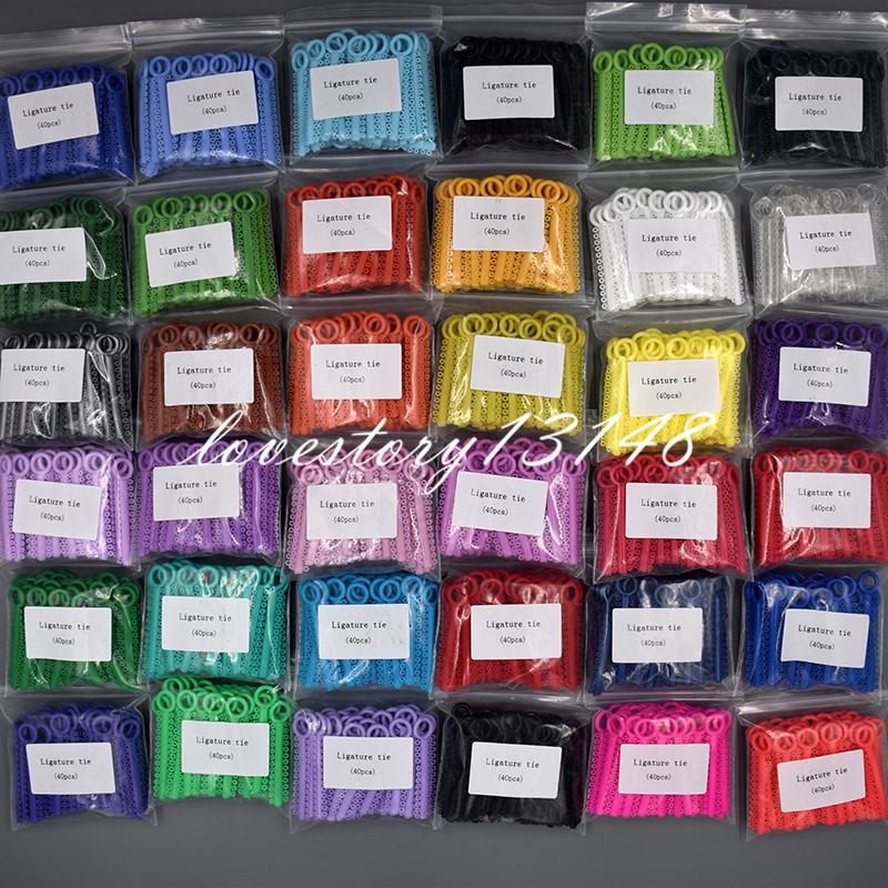 1 Bag(1040 Pcs)Dental Orthodontic Elastic Ligature Tie Colorful Mixed 37 Colors