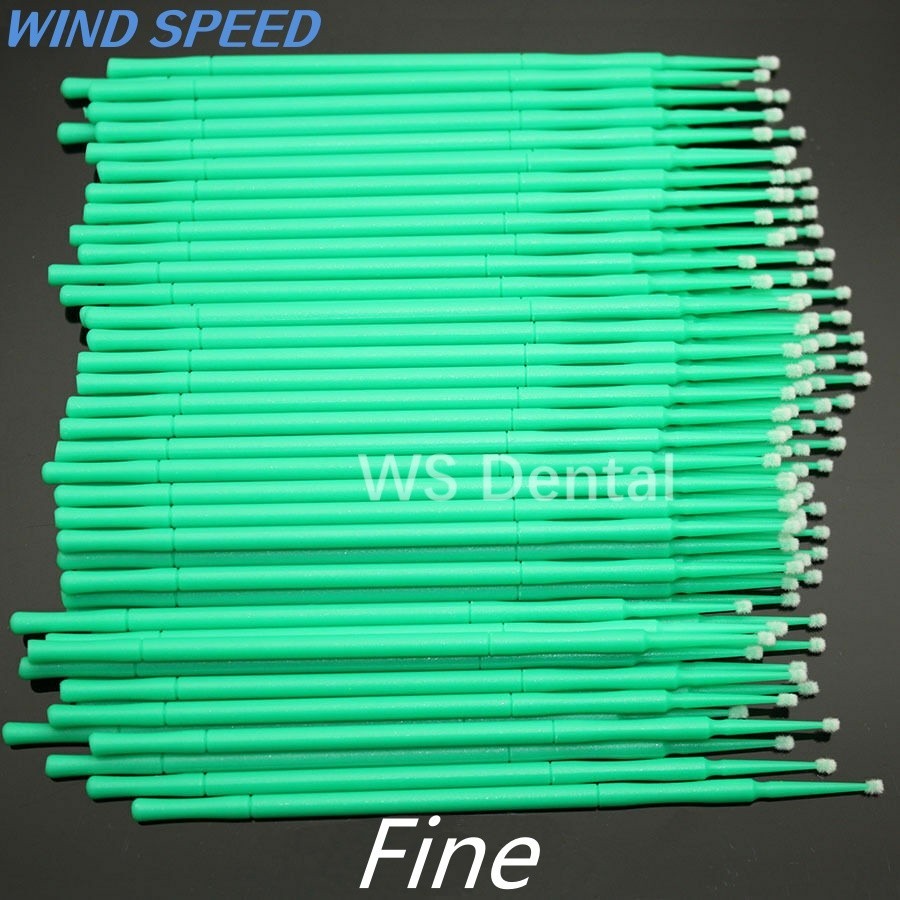 100Pc Dental Micro Applicator Tips Cleaning Brush Disposable Microbrush Bendable