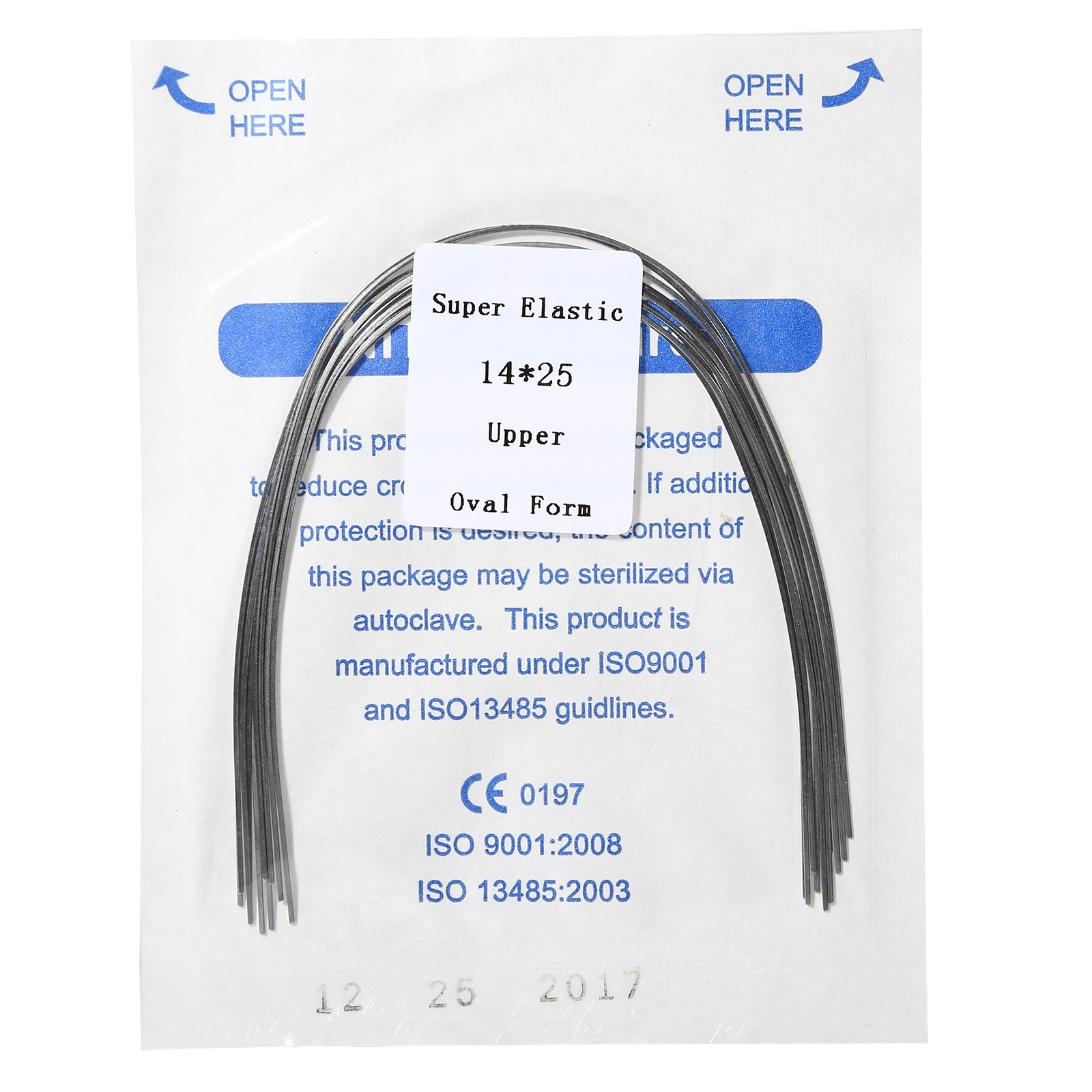 Dental Orthodontic Super Elastic Niti Rectangular Arch Wires Ovoid Form