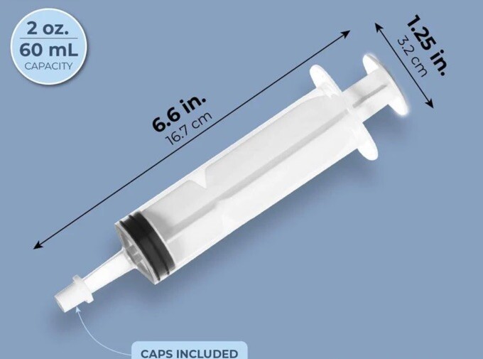 2x 60ml/2oz Plastic Syringe Sterile Reusable Tube Plant Water Animal Feeder