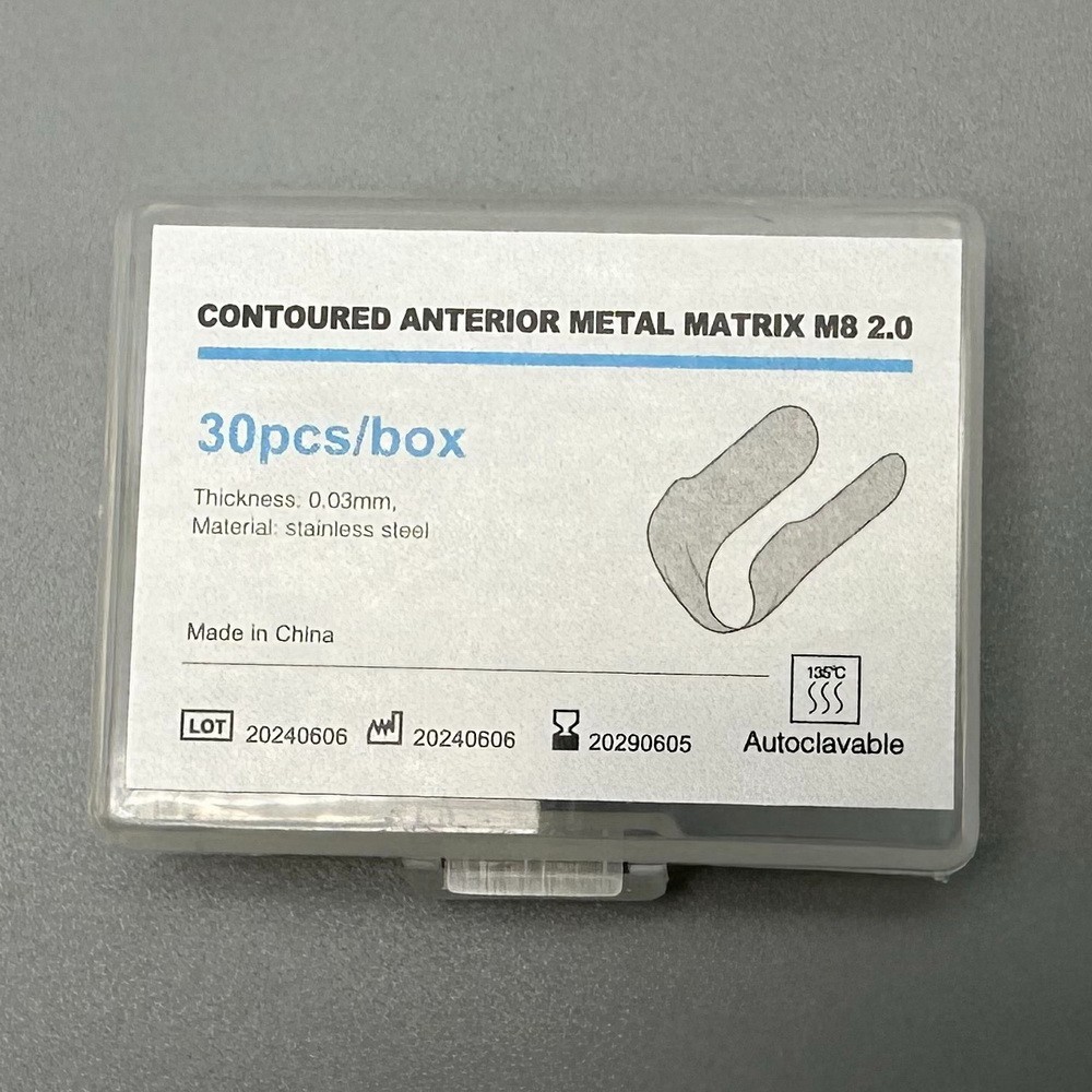 30Pcs Dental Matrix Contoured Anterior Metal Matrix M8 Twin Anterior Matrices US