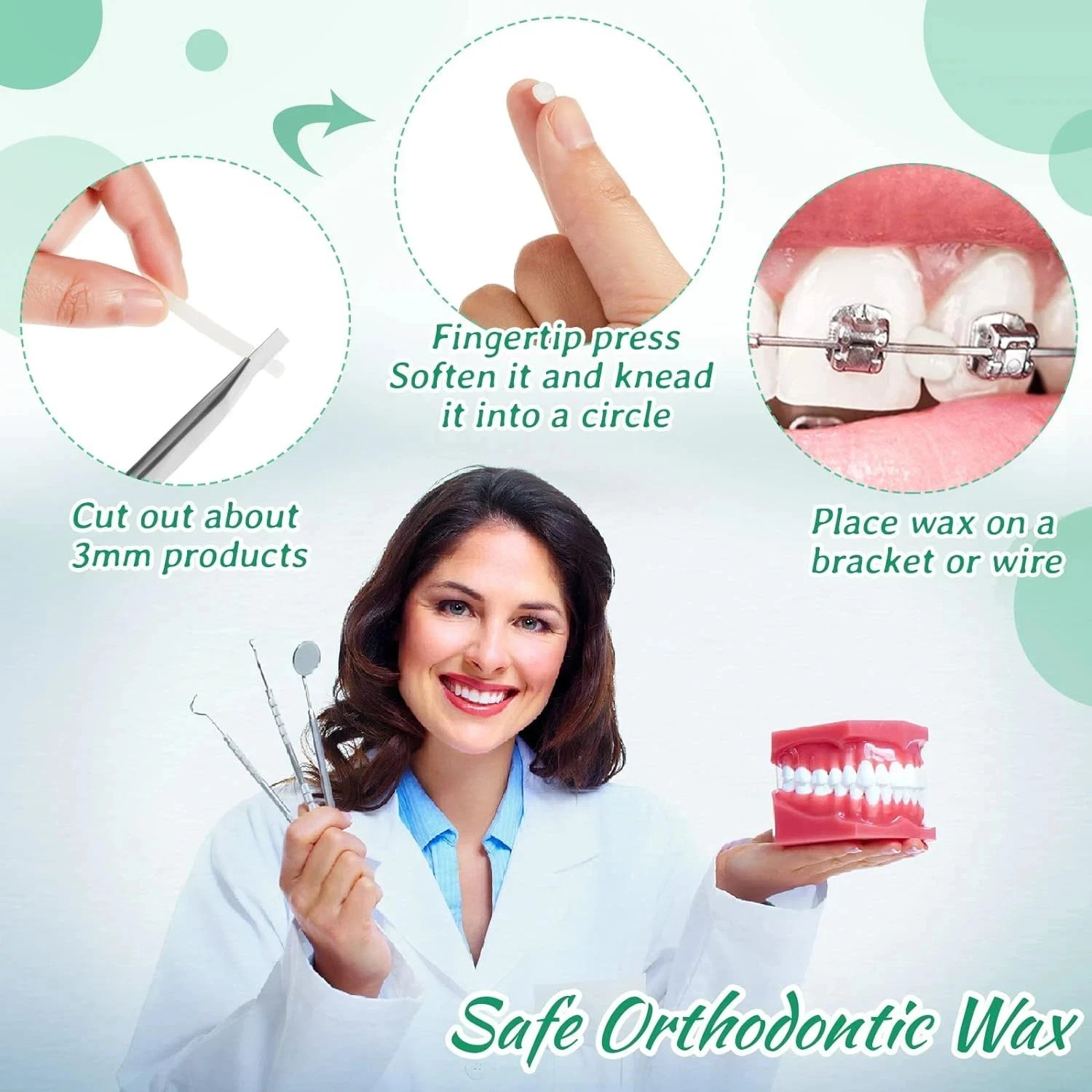 100PACKS Sale Orthodontic Relief Wax for Brackets Braces Gum Irritation Apple US