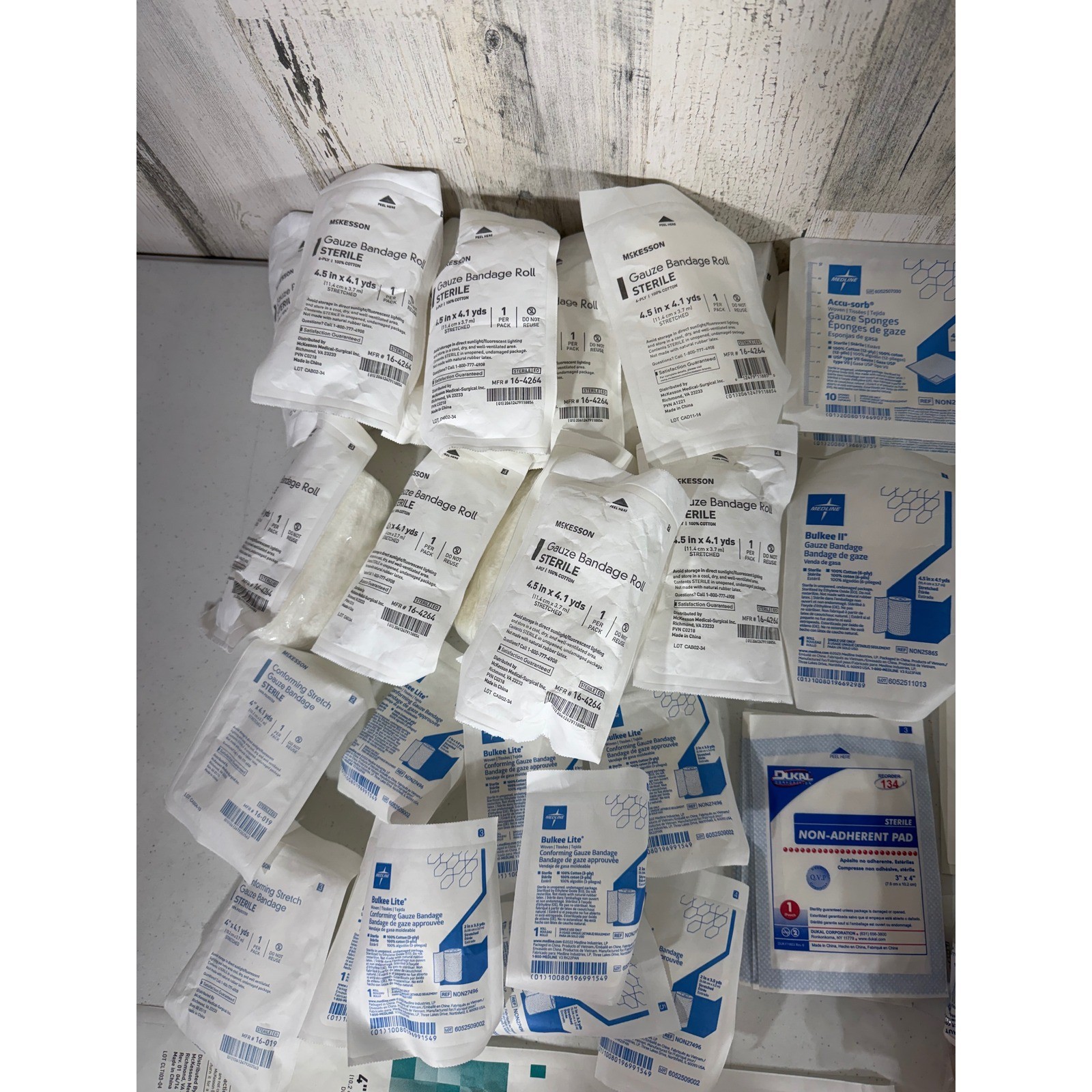 Large Wound Care Medical Supply Lot Mixed Sizes White Sterile Bandage Dressing