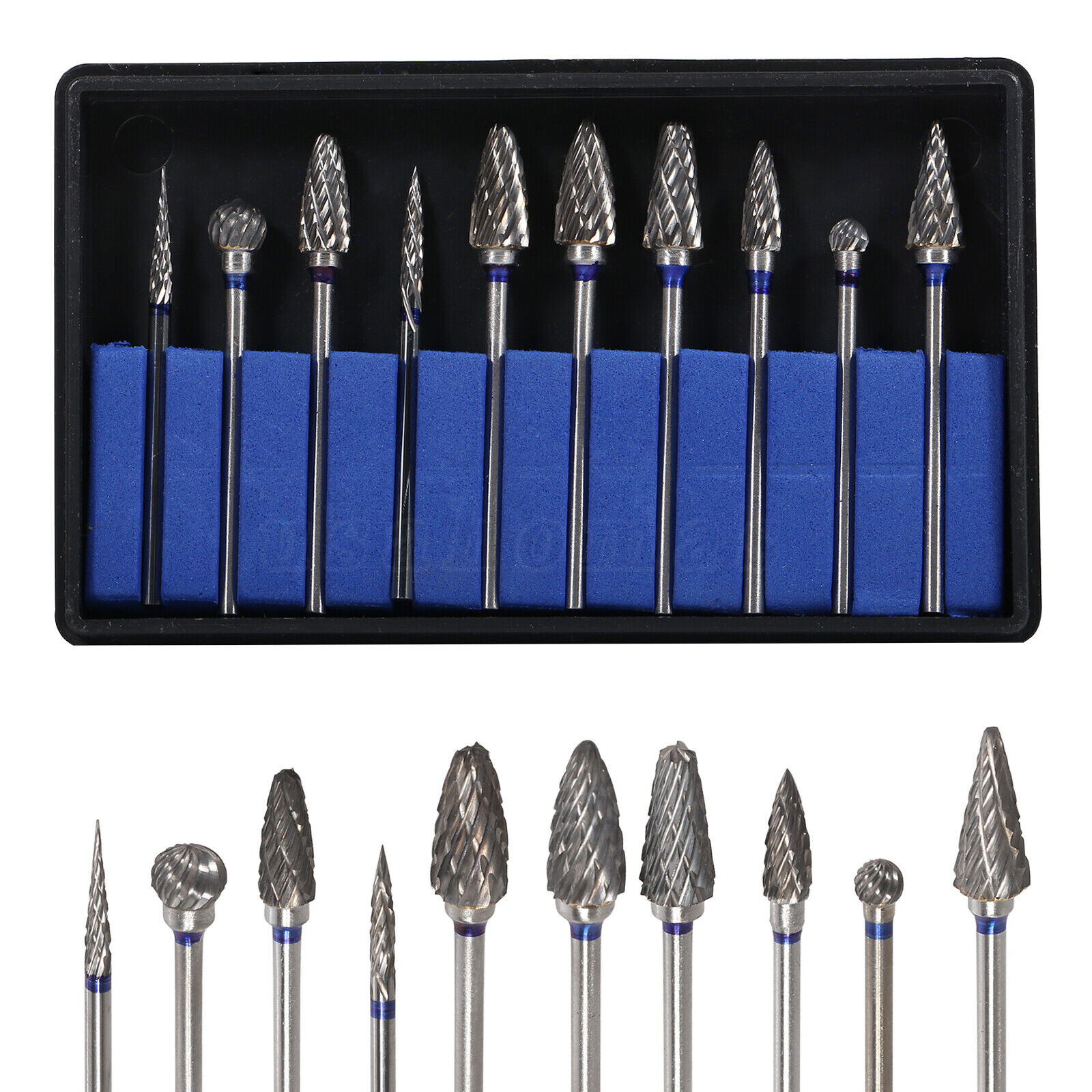 10pcs/Set Dental Tungsten Carbide Burs Plaster Alloy Acrylic Drill Polisher