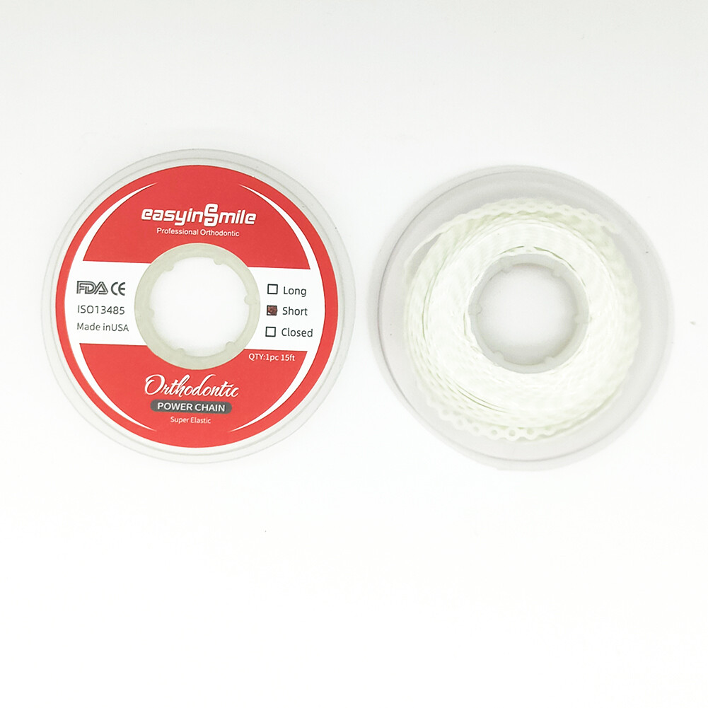 Dental Orthodontic Power Chains Elastic Braces Rubber Bands Short Long Closed