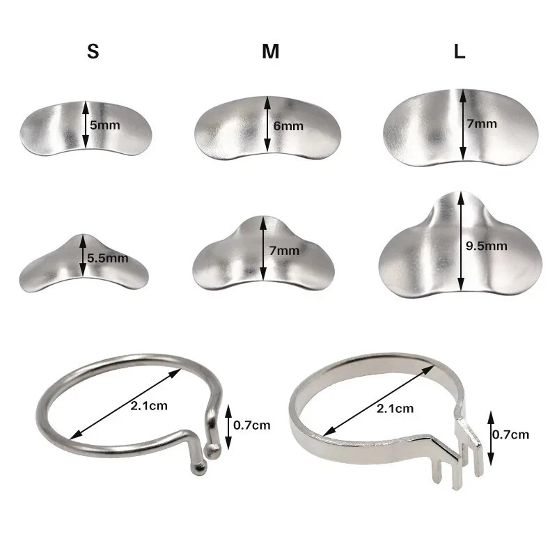 100pcs/Box Dentales Matrices Bandas de matriz de metal contorneadas se Dentista