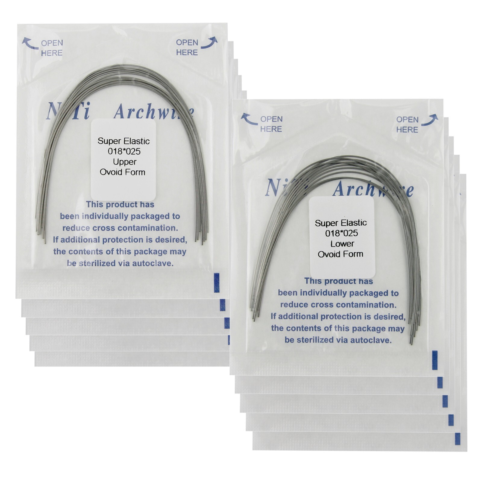 US 100PCS Orthodontic Niti Arch Wire Super Elactic Ovoid Form Round Rectangular