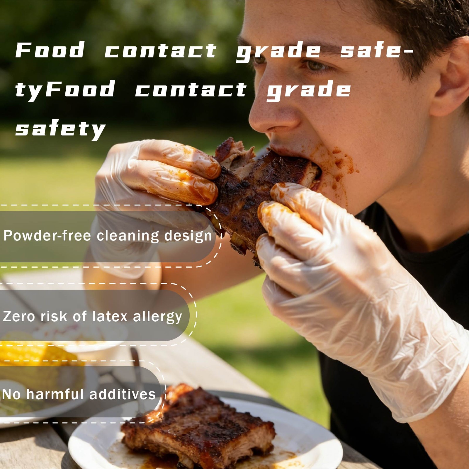 M / L Size Clear TPE Food Service Disposable Gloves Powder Free 200 400pcs
