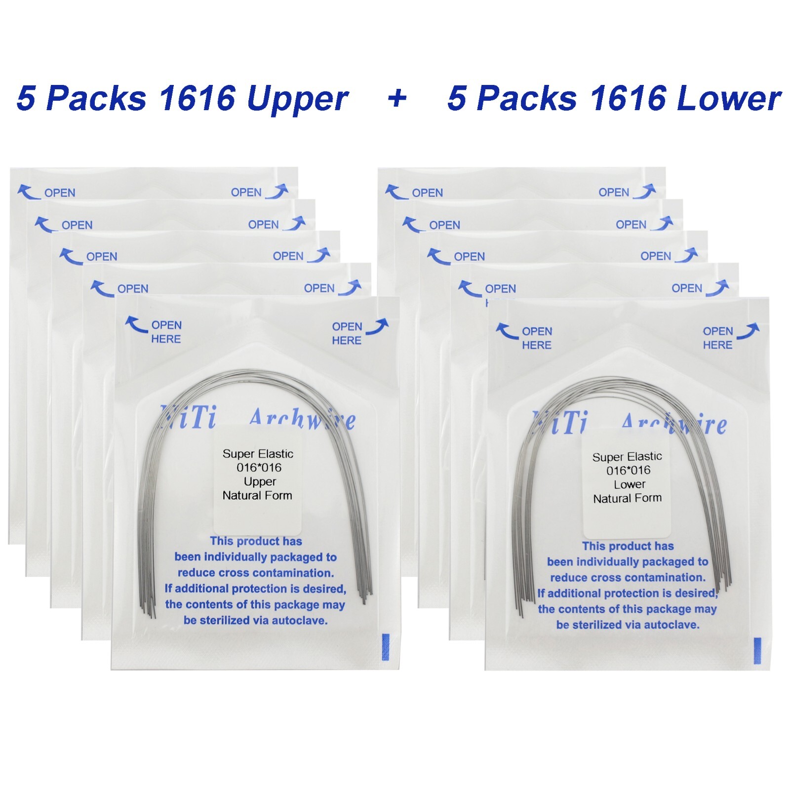 100Pcs Dental Orthodontic Arch Wire Stainless Steel NiTi Ovoid Natural 014 16X22