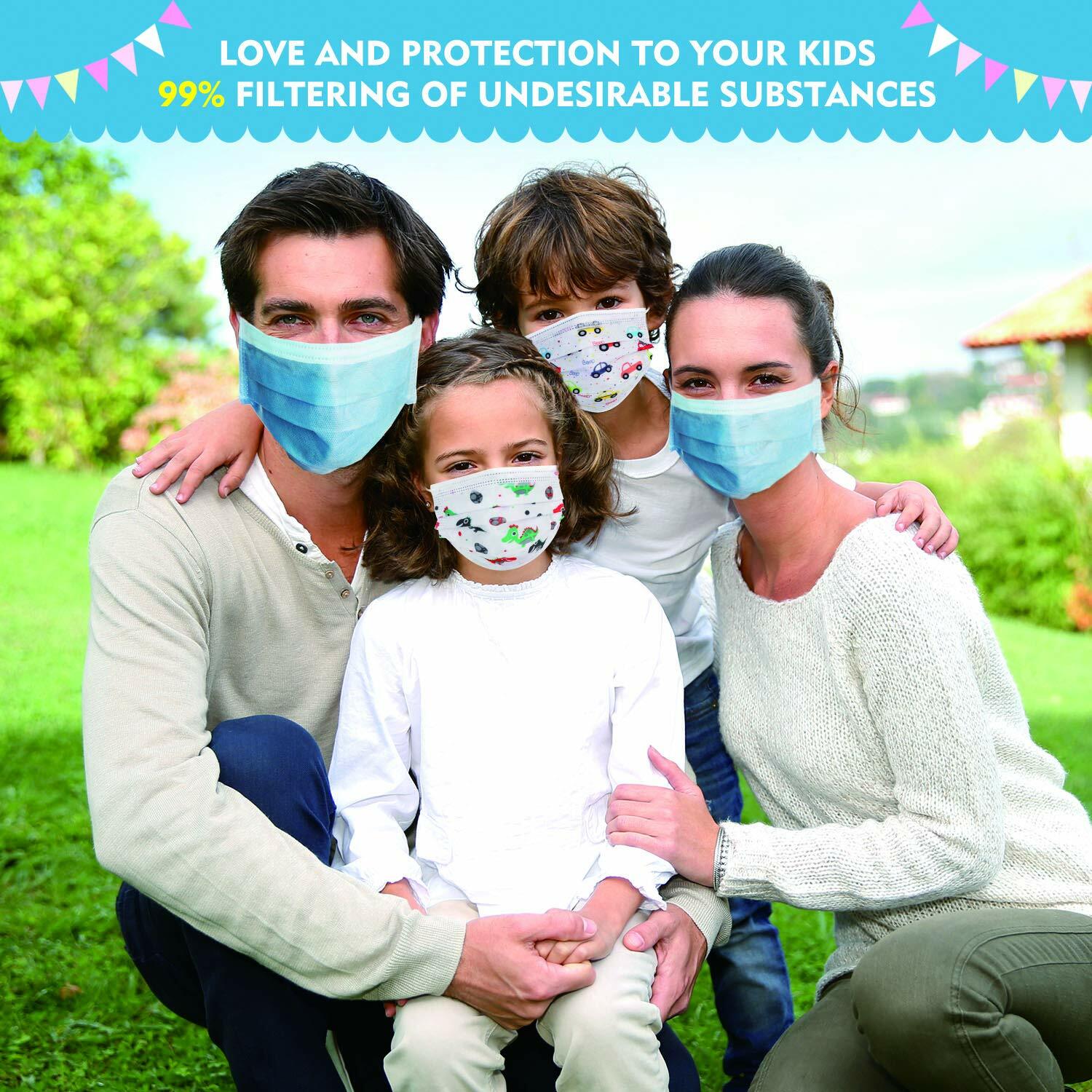 50/100Pcs Face Masks For Kids Disposable girls boys Children’s face Mask 3 Ply