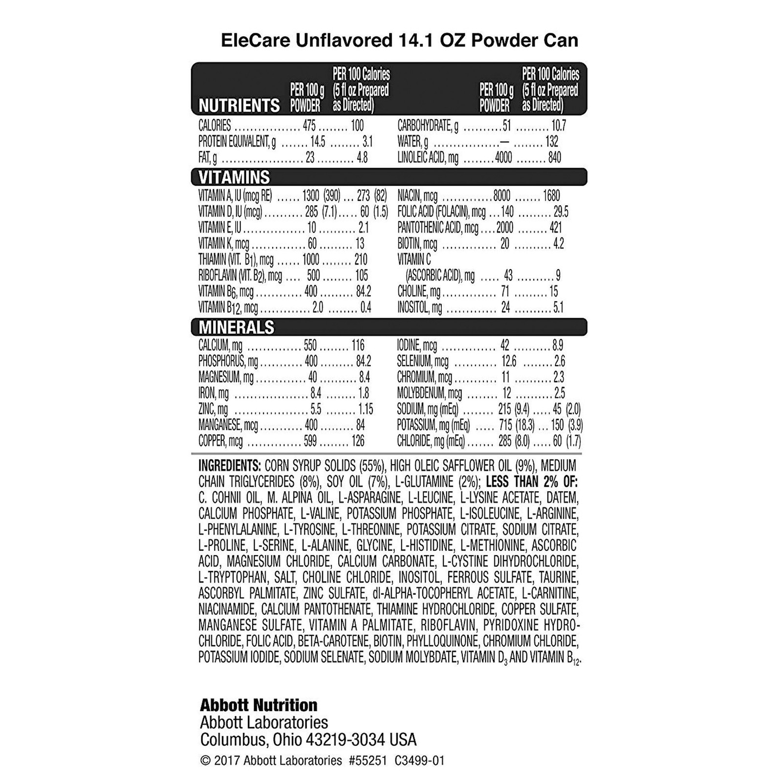 EleCare® with Iron Powder Infant Formula, 14.1-ounce can – Each