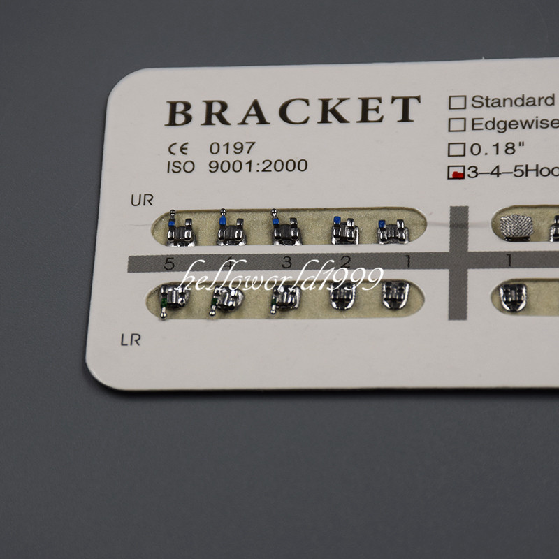 20 Pcs/Pack Metal Dental Orthodontic Brackets Braces MBT Slot.022 3-4-5 W/ Hooks