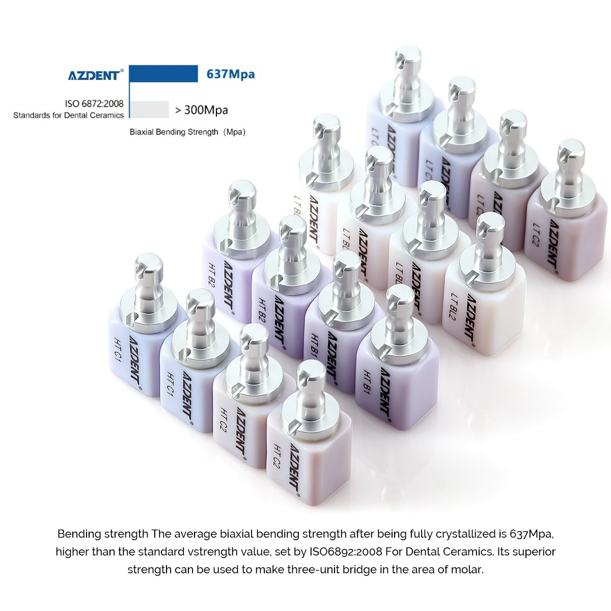 C14 Emax AZDENT Dental Glass Ceramic Lithium Dislicate CAD/CAM Cerec Blocks