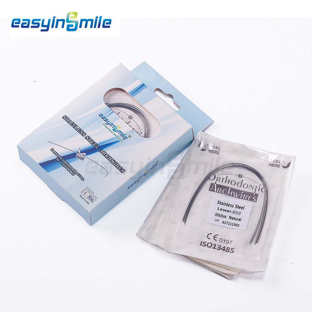 10Packs Dental Orthodontic Stainless Steel Rectangular Arch Wire Natural Round
