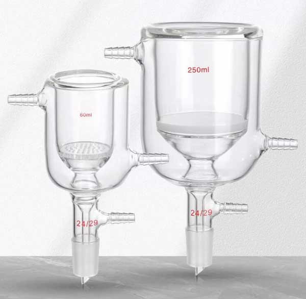 50ml-1000ml Double Layers Filter Funnels w/ Glass Porous Laboratory Supplies ca