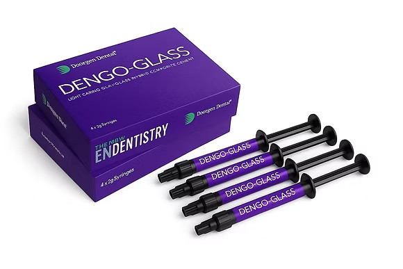 Dental DENGOGLASS Light Cured Glass Ionomer Restorative Cement 4 x 2gm Kit