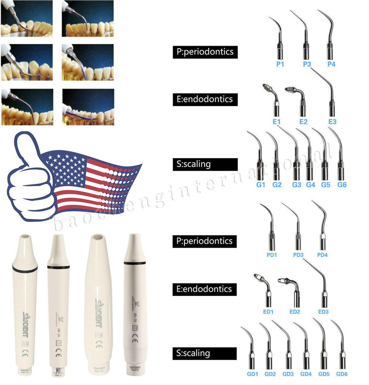 Dental Piezo Scaler Tips Torque Wrench Key for EMS DTE SATELEC Woodpecker tips