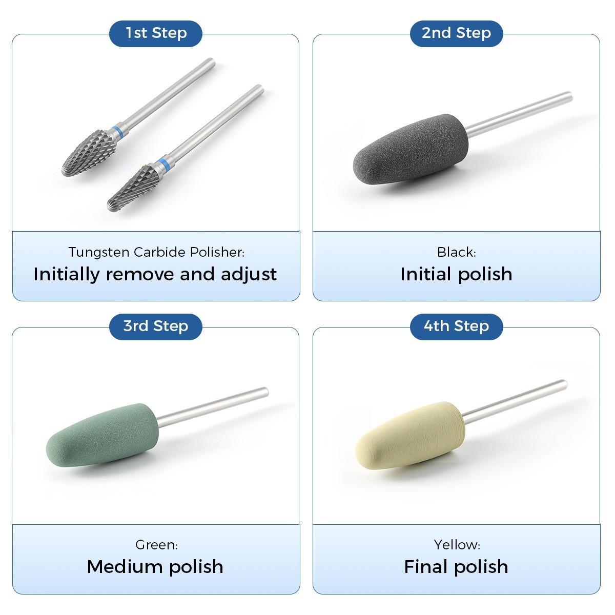8Pcs Dental Resin Base Acrylic Polishing Kit For Micromotor Straight Handpiece
