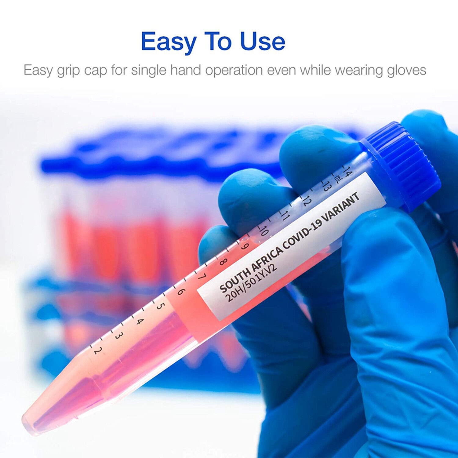 50X 15ml Plastic Centrifuge Test Tube Vial Container Self Standing Screw Cap New