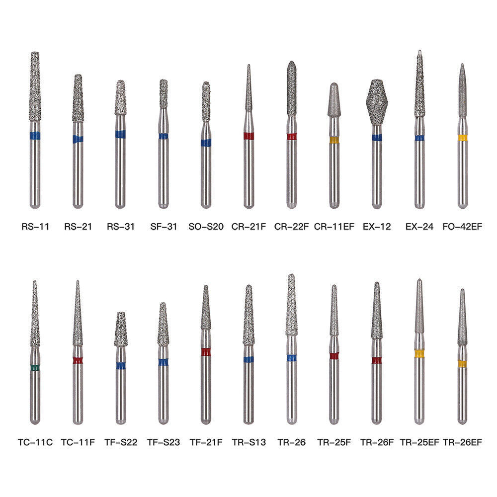 AZDENT Dental Diamond Burs For High Speed Handpiece Friction Grip 5Pcs/Box