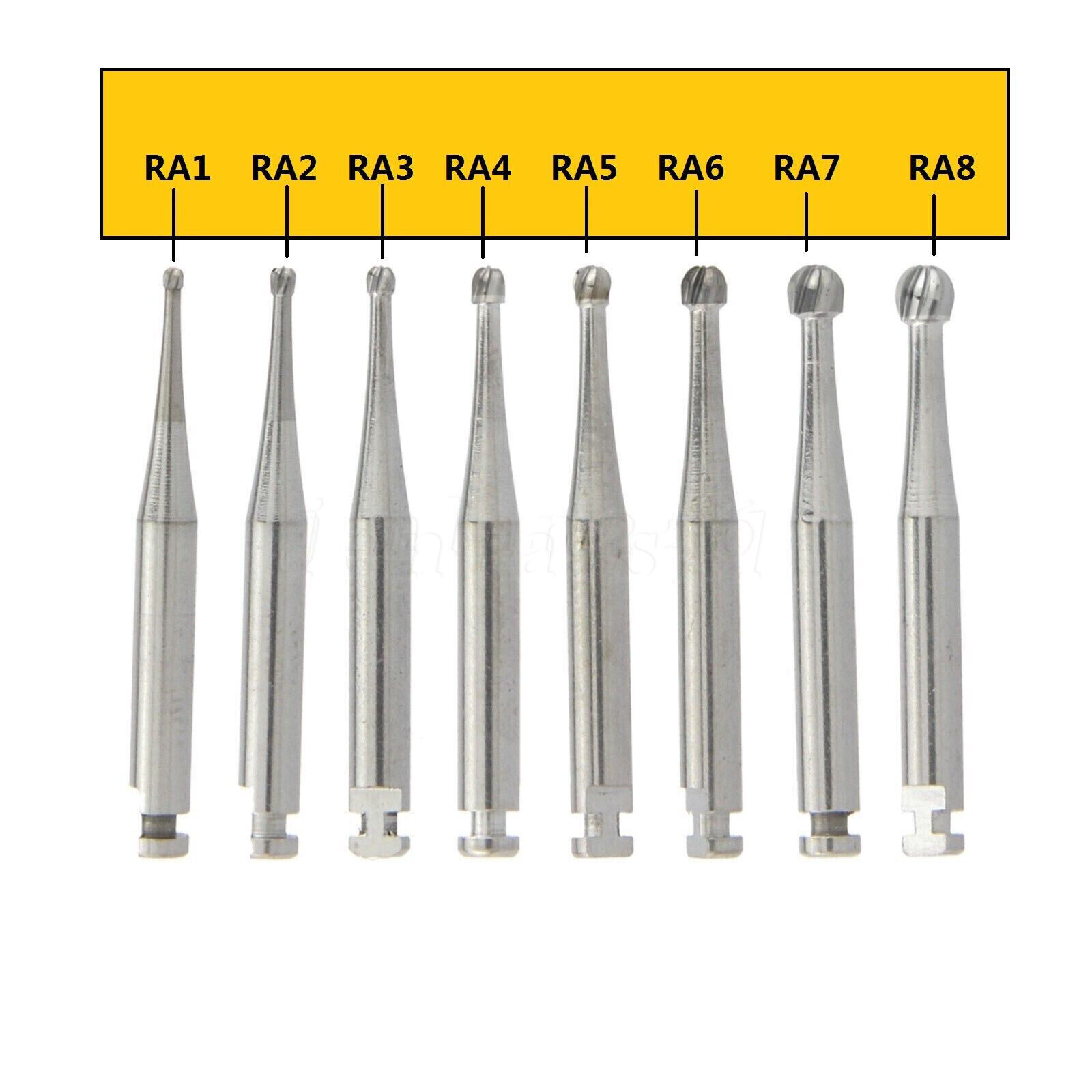 Dental Slow Speed Latch Bur Tungsten Carbide Round Fissure Invert Cone RA 1-8