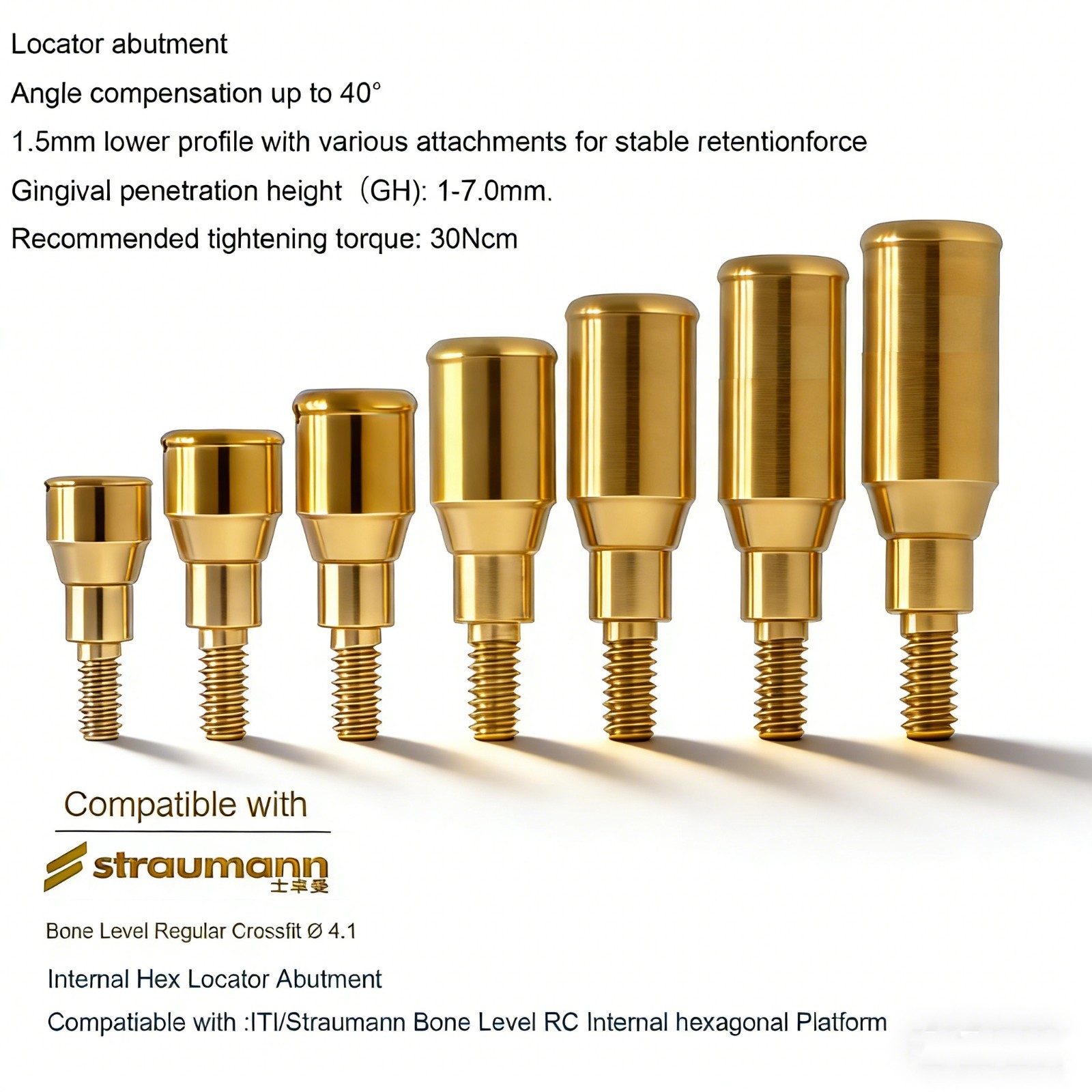 Titanium Overdenture Locator Abutment Dental abutment for All Implant System
