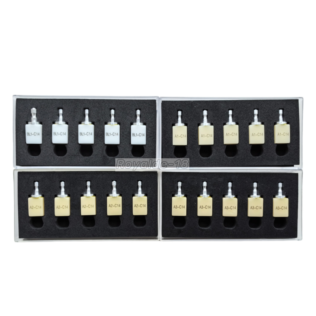 5pcs/Box Sirona MCXL Dental PMMA Blocks Disk C14 Block Cerec Bleached A1/2/3/BL1