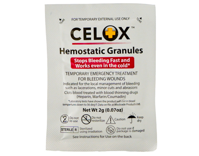 CELOX Granular Hemostat Blood-Clotting Crystals – 3 Count