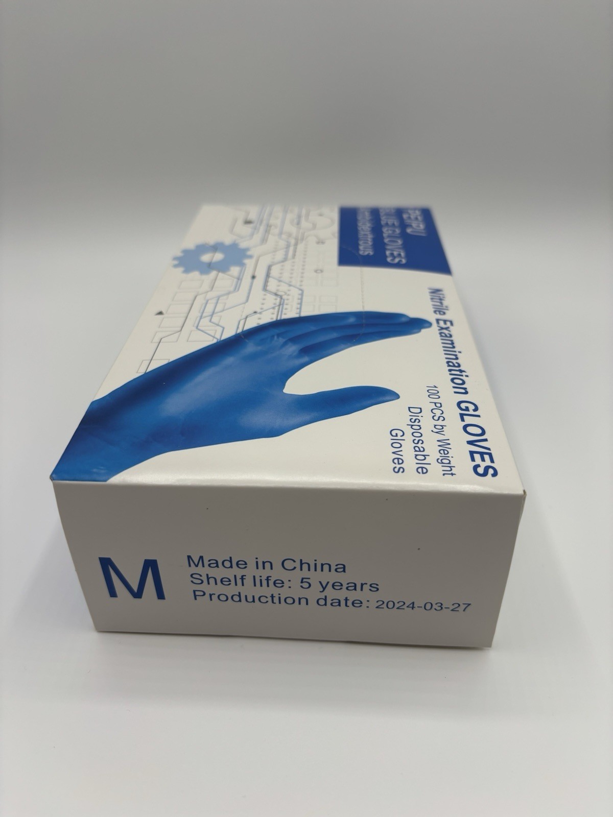 Peipu Blue Nitrile Examination Gloves – Ambidextrous Medium – Powder Free – 100