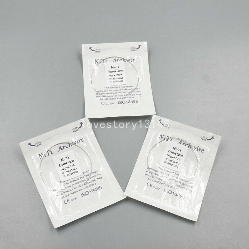 2 Pcs/Pack Dental Ortho Reverse Curve Niti Round Arch Wire Upper/Lower 012-020