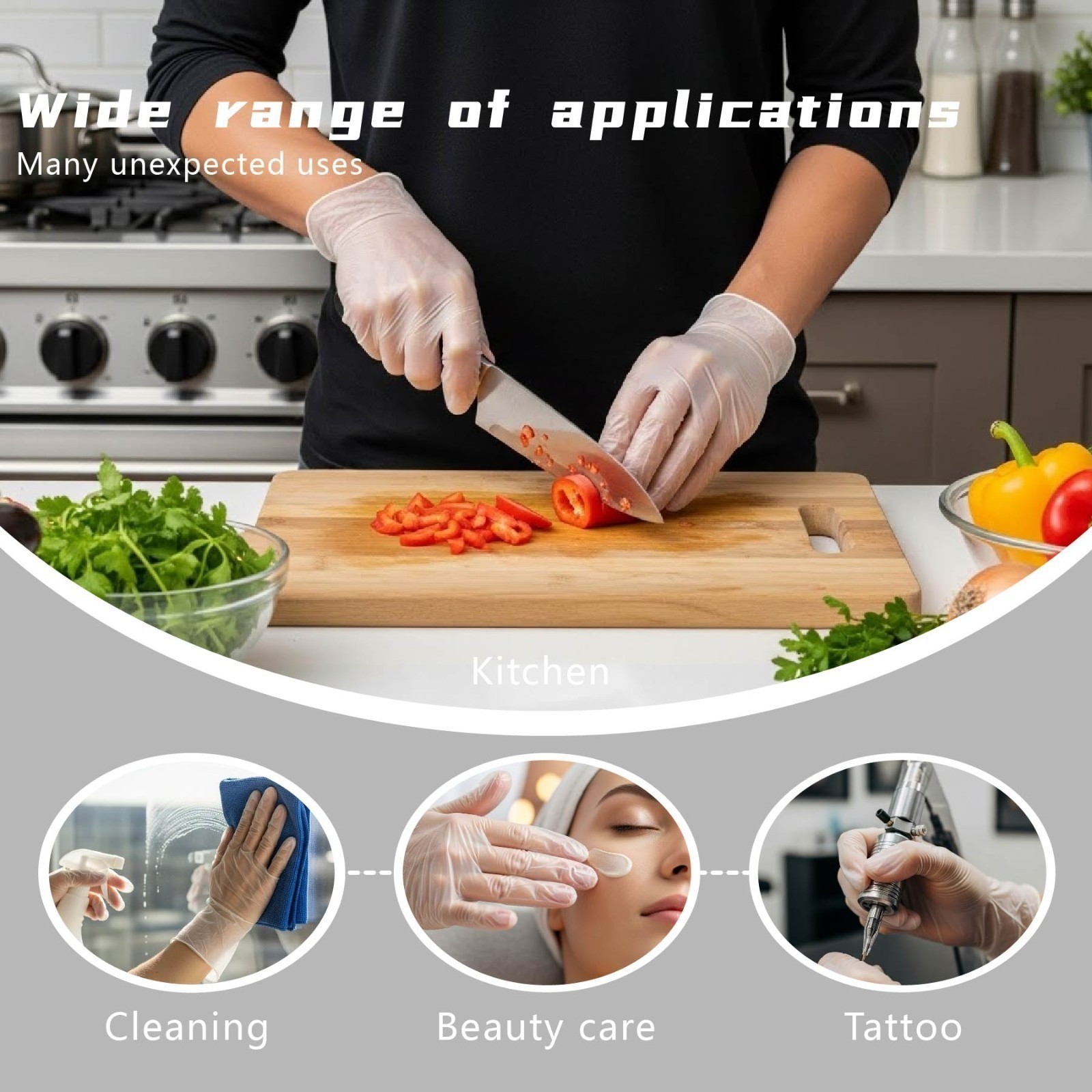 400-Count Clear TPE Disposable Gloves: Food Service & Powder-Free (M/L Sizes)