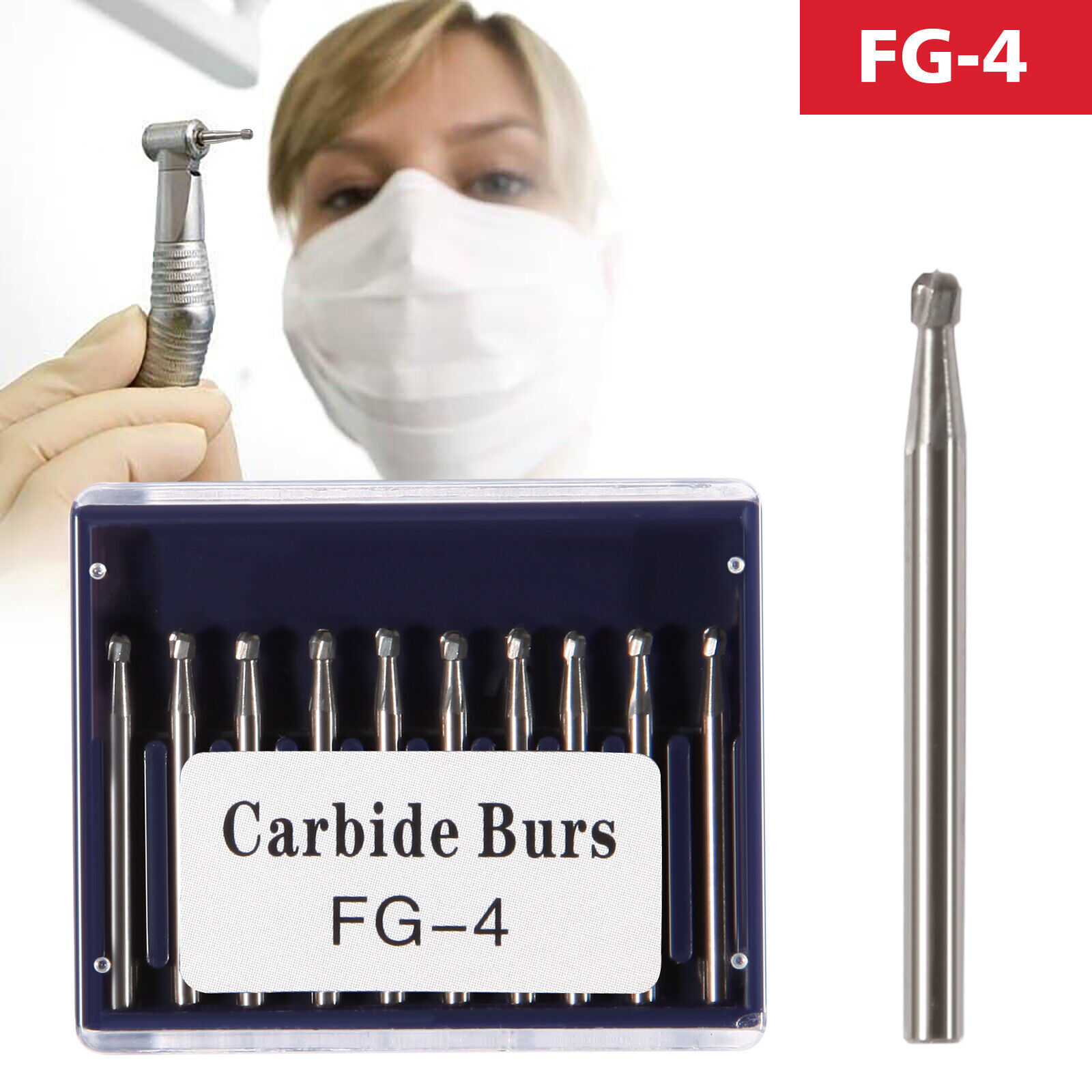 Dental Tungsten Carbide Bur FG Dills Round Type For High Speed Handpiece