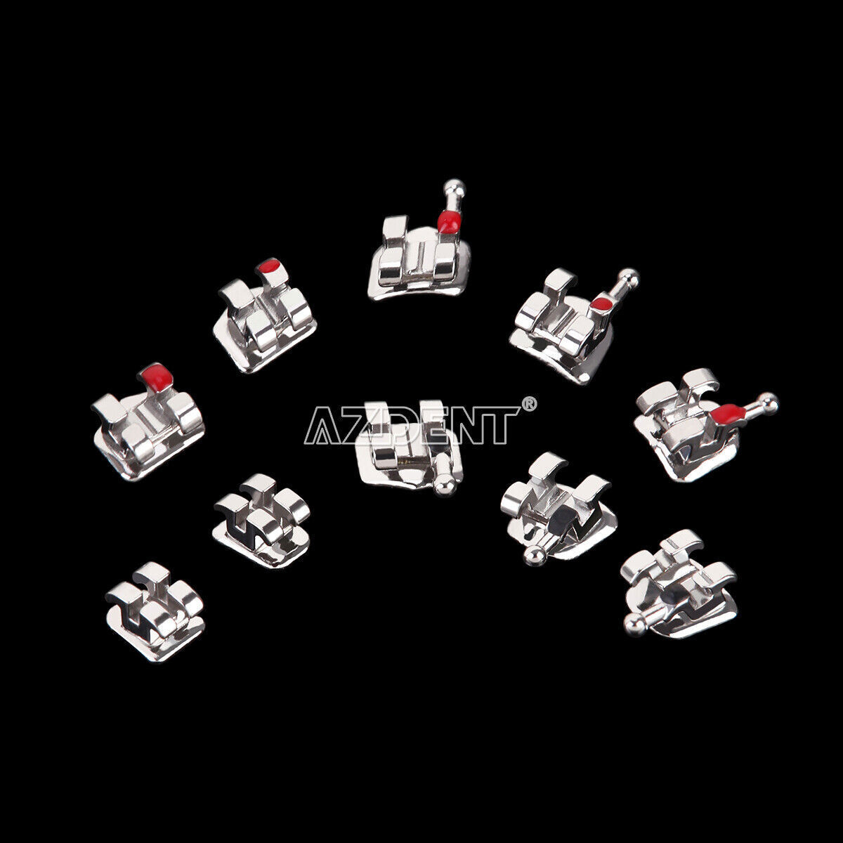 AZDENT Dental Orthodontic Brackets Braces Standard Roth .022 Hooks 3-4-5