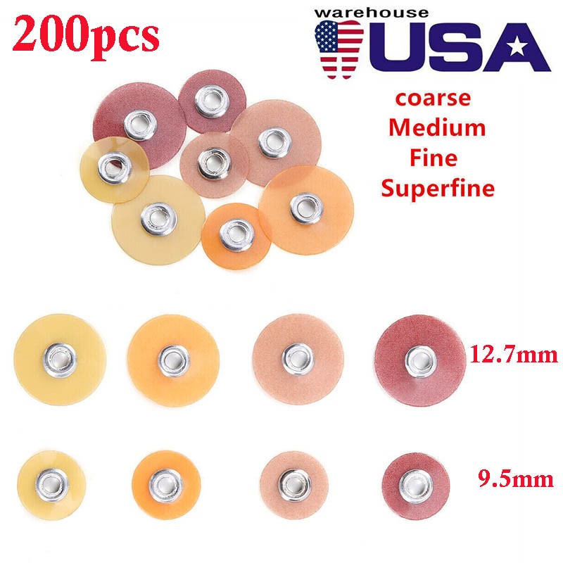 300Pcs Dental SOFLEX Composite Finishing Polishing Discs 9.5mm/12.7mm