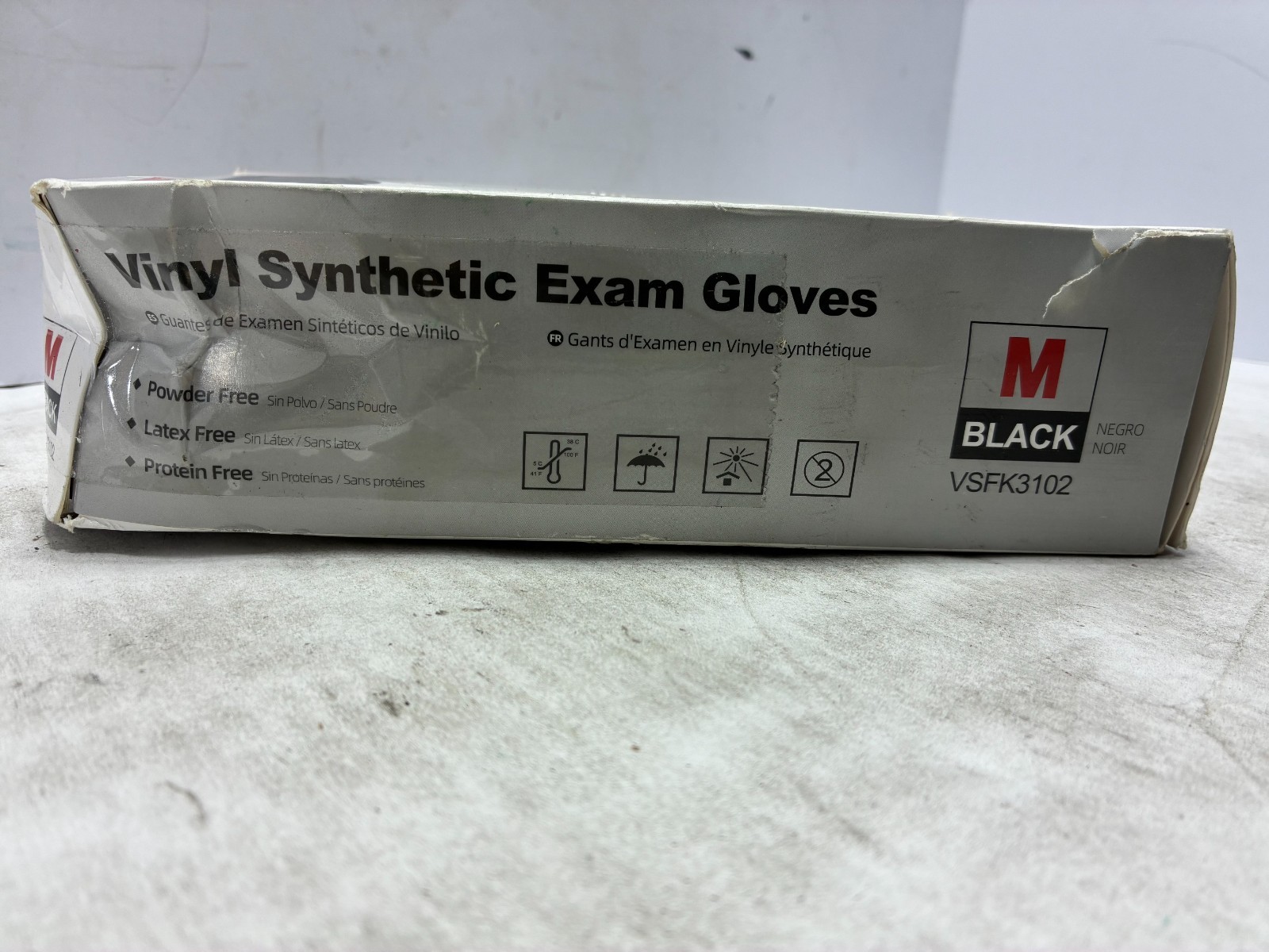 Schneider Vinyl Synthetic Exam Gloves 100 Gloves Medium Black VSFK3102