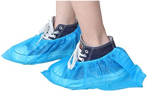 Disposable Shoe Covers 100PCS 400g Non-Slip Durable Indoor Boot Blue 100pcs