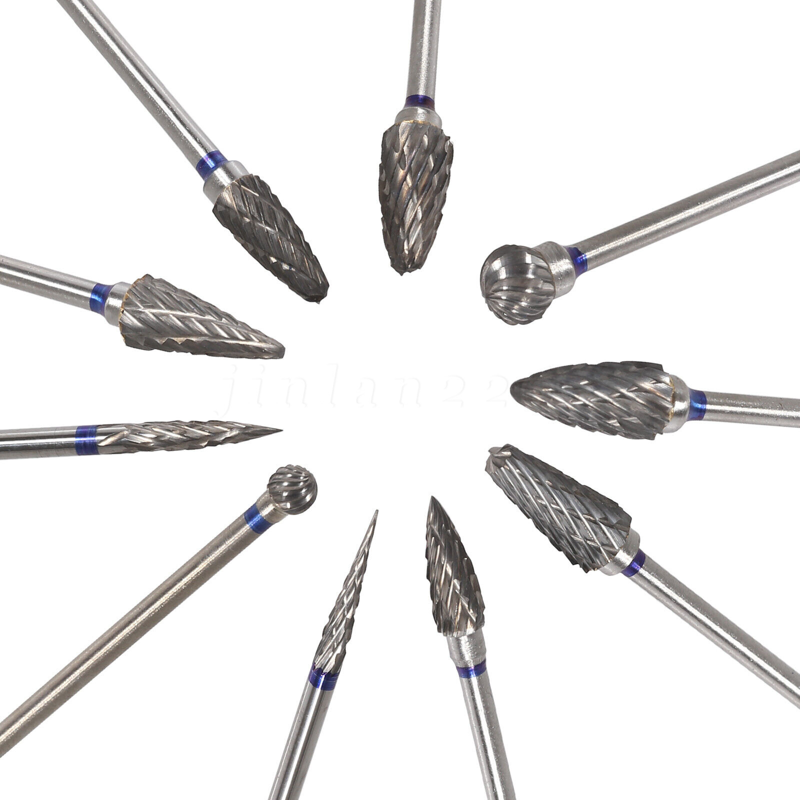 10 Pcs HP Tungsten Steel Carbide Cutter Dental Denture Burs Lab Drill Polisher P