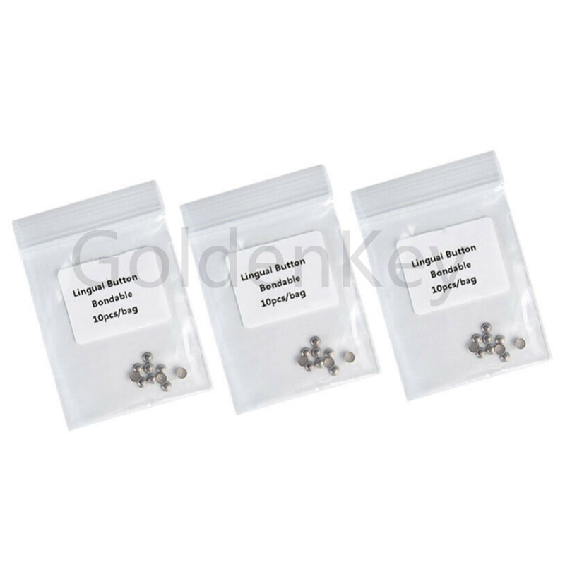 Dental Orthodontic Lingual Buttons Bondable Round Split Mesh Base 10Pcs/Pack