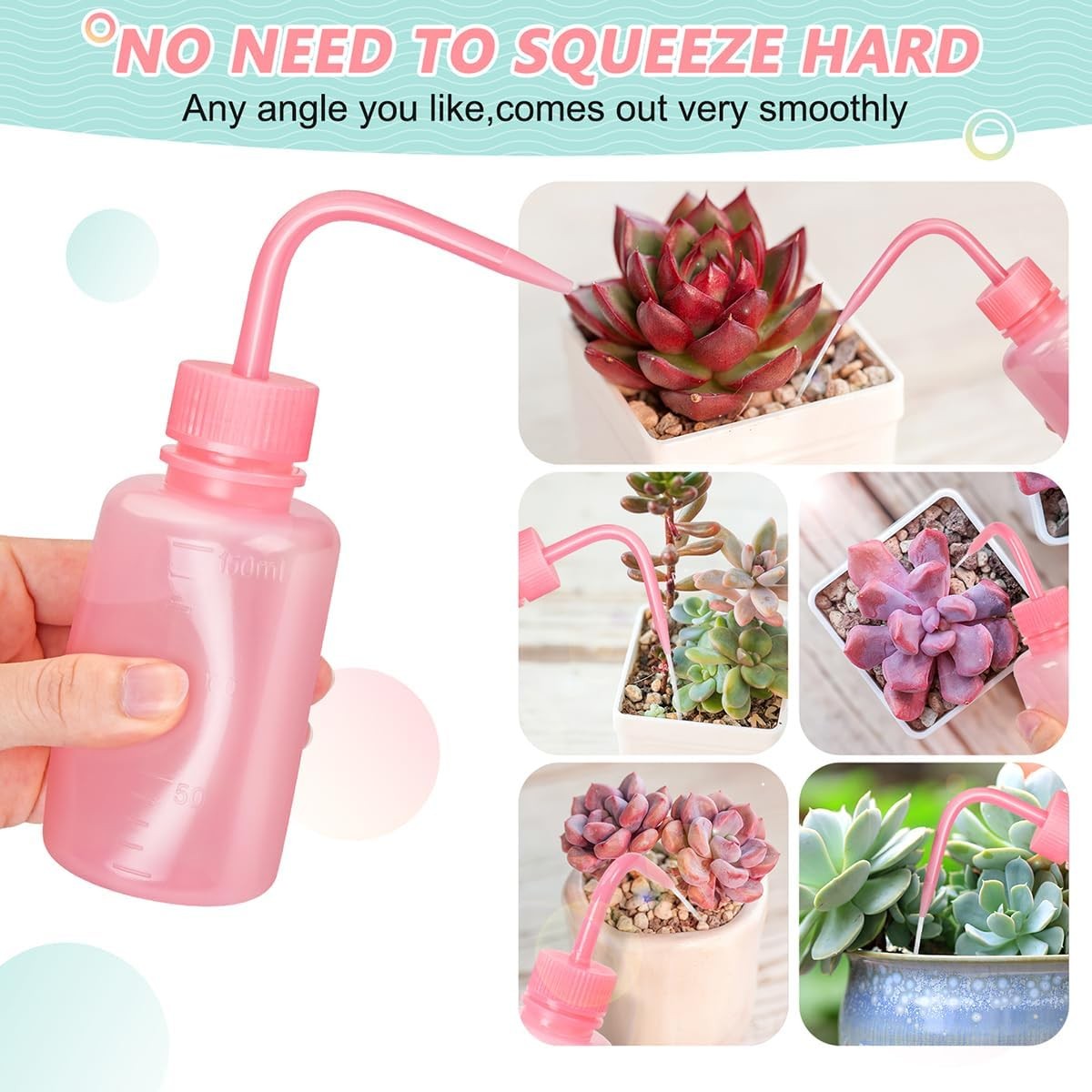 150ml 5.1oz Pink Mini Professional Eyelash Extension Squeeze Wash Water Bottle